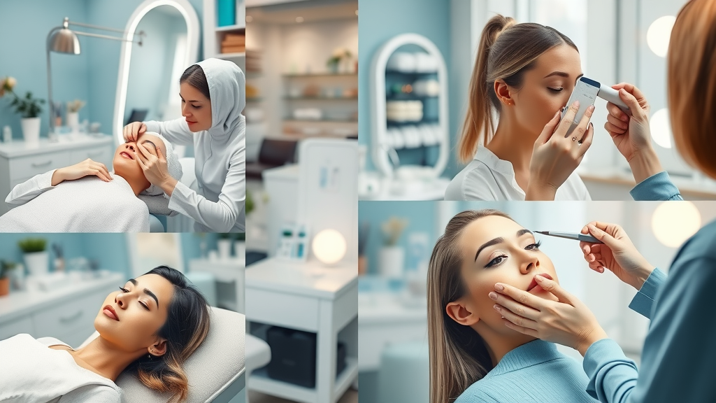 collage facials nails hairstyling brow botox beauty services london spa background