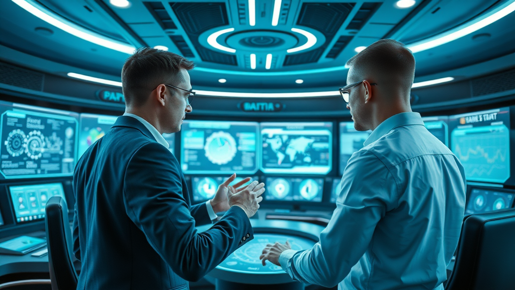 Futuristic digital marketing team analysing analytics and business directory data, Capid Houser services UK