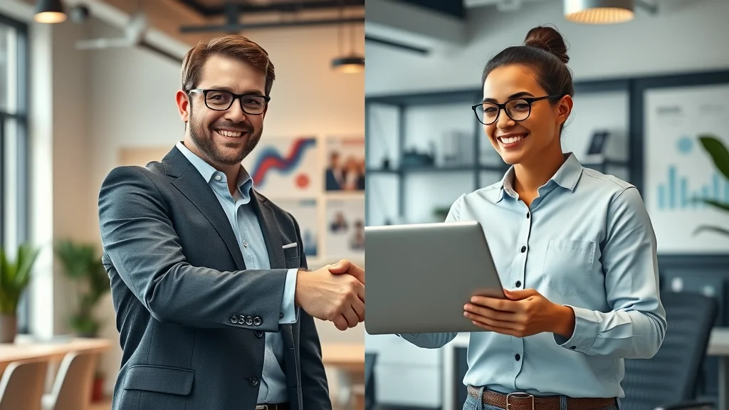 Comparison of traditional and digital lead generation: handshake and analytics dashboard for lead generation in digital marketing