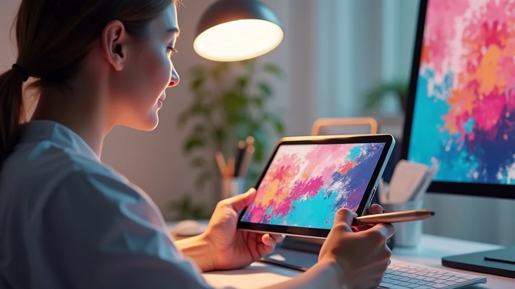 Owner creating digital ad assets and creatives for paid advertising campaigns