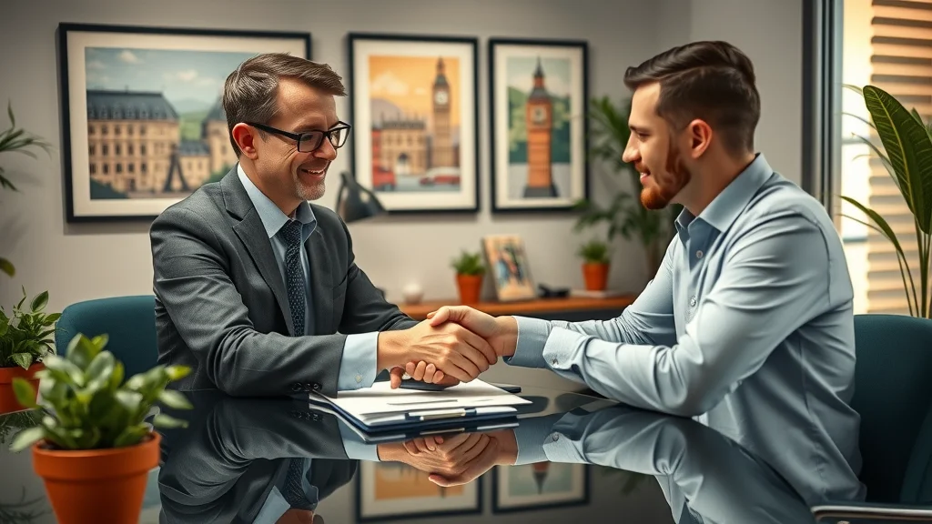 Reassuring Business Consultation - insurance broker reviews documents with London business owner