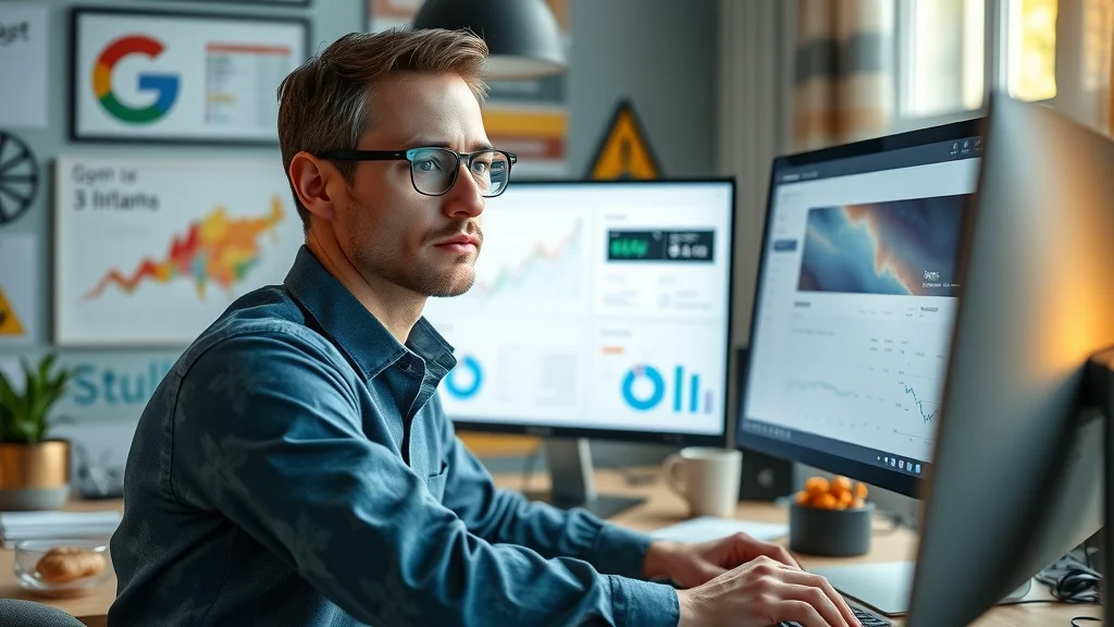 Digital marketer managing Google Ads dashboard to boost paid website traffic and track website visitors