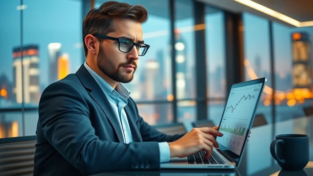 Modern financial advisor managing paid website traffic campaigns and analyzing digital ad performance for website visitors