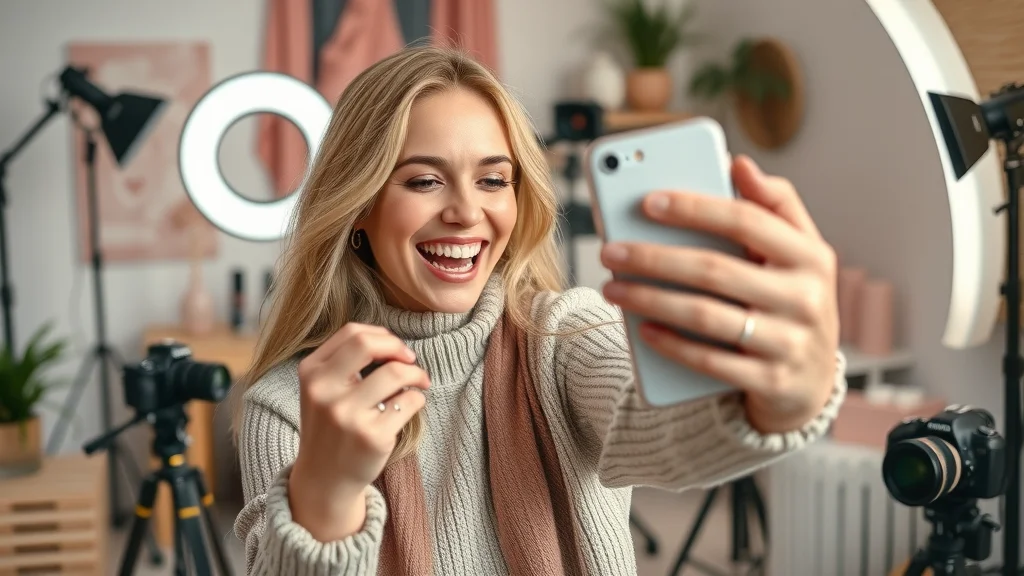 Lifestyle influencer setting up sponsored content to drive paid website traffic and engage more targeted web visitors