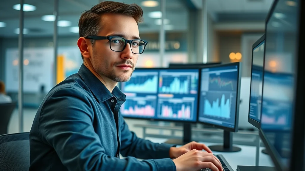 Business intelligence analyst using Power BI, Tableau, and Google Data Studio with interactive charts and multi-monitor setup | business intelligence & analytics software applications and solutions