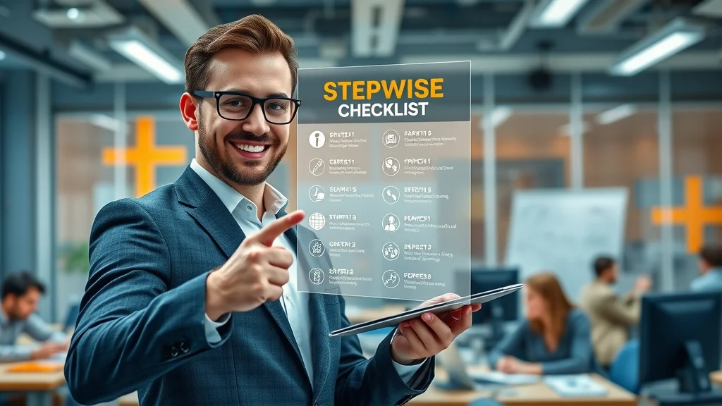 Professional leading step-by-step answer engine optimisation guide with digital checklist and infographics